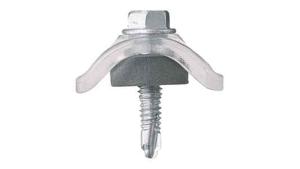 鉄 鉄骨下地用 波座セット(EPDM) 鉄板小波用 (ポリカクリアー) ダンバ六角頭ねじ (若井産業)